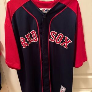 Majestic Navy and Red Baseball Jersey